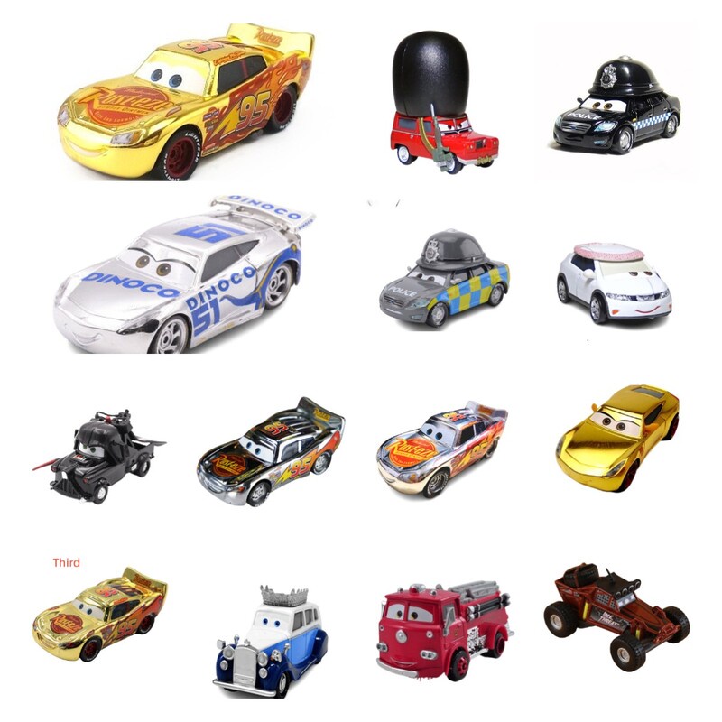 Disney Pixar Cars2 3queen Top Petir McQueen Mater miss Mother 1: 55 Diecast Kendaraan Metal Alloy Model Mobil Mainan Anak Cowok Hadiah