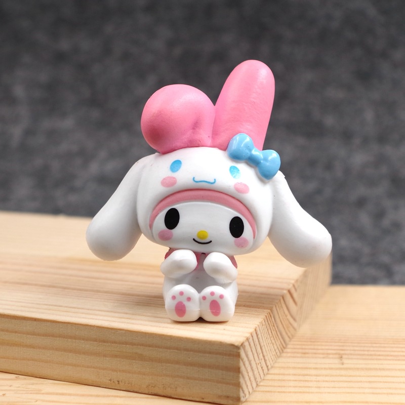 5pcs/Set Sanrio Figure Kuromi Melody Hello Kitty Cinnamoroll Purin Toy Model Decor Kid Xmas Gift