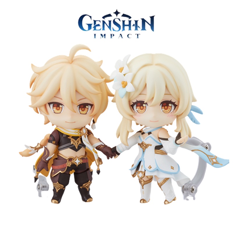 Magnificent Genshin Impact Traveller Aether Lumine Action Figure Collectible Model Hiasan Topper Kue