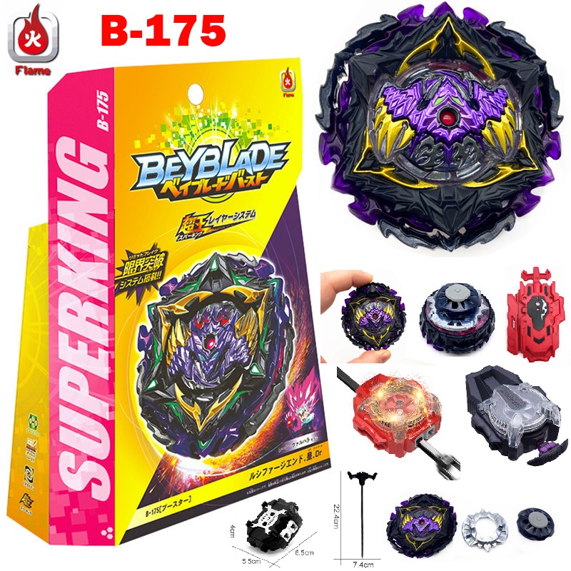 Beyblade Burst B175 Lucifer The End Superking Booster With Spark Right Wired Launcher Dan Bahan Alloy/Plastik