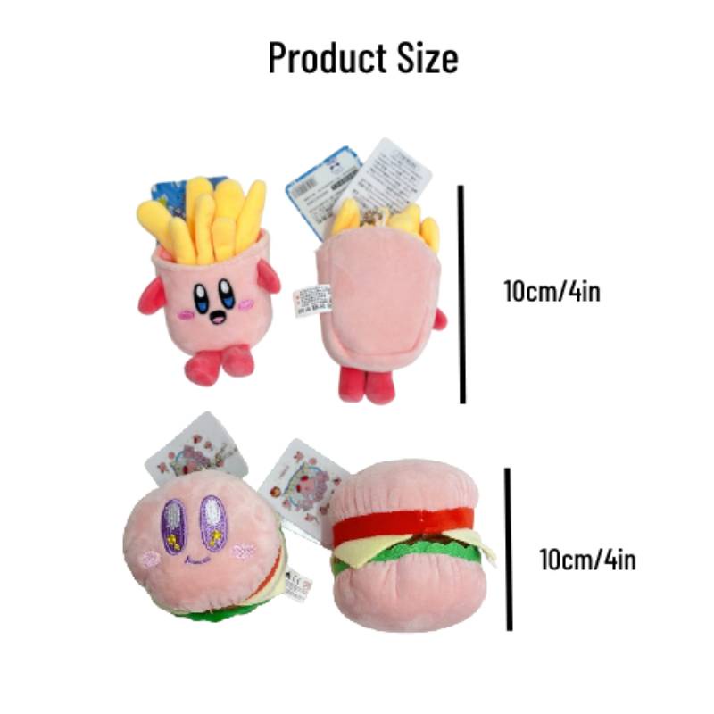 10 cm Bintang Kirby Hamburger Fries Liontin Anak Mainan Mewah Kartun Keripik Boneka Hadiah