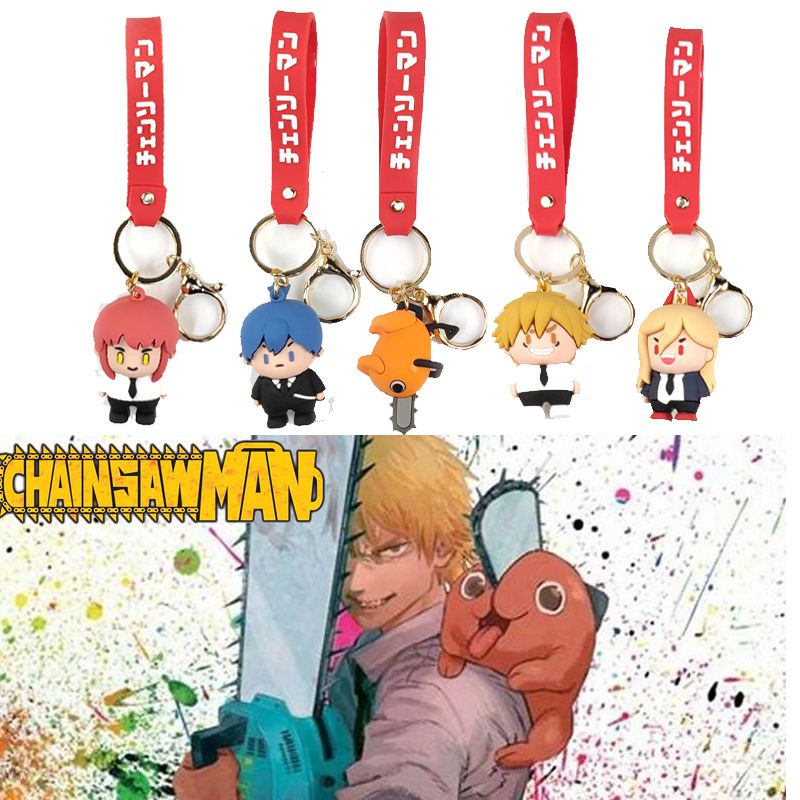 Mainan Gantungan Kunci Chainsaw Man Unisex Pochita Denji Ornamen Kartun