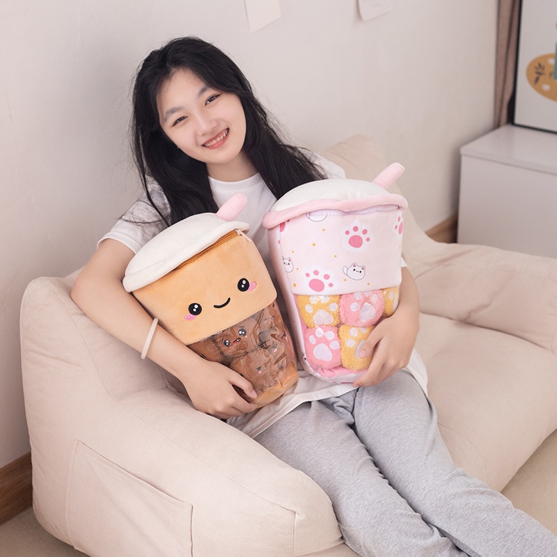 Bantal Cushion Bubble Tea Boba Cup Mewah Lembut Hadiah Ulang Tahun Anak