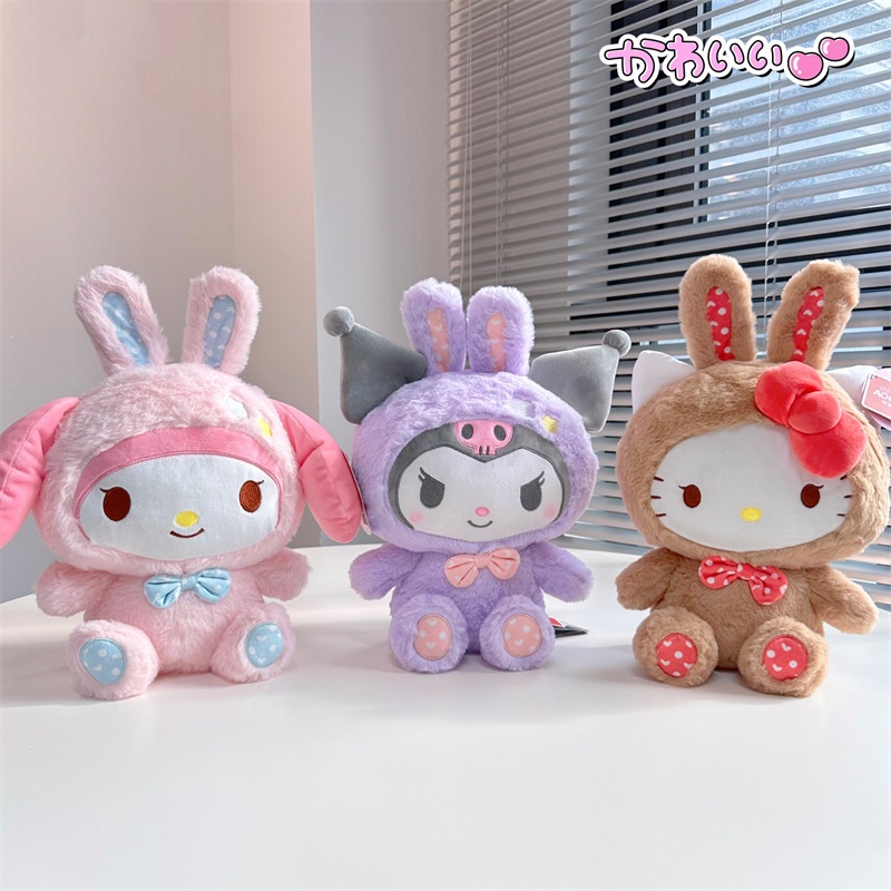 Kuromi Melody Lucu Hello Kitty Mainan Mewah Maskot Boneka Kelinci Hadiah Xmas Untuk Anak