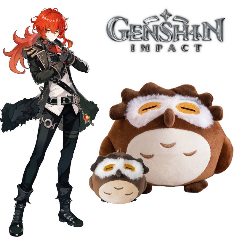 Genshin Impact Diluc Ragnvindr Owl Mainan Mewah Tidak Beracun Hadiah Aman Untuk Anak-Anak