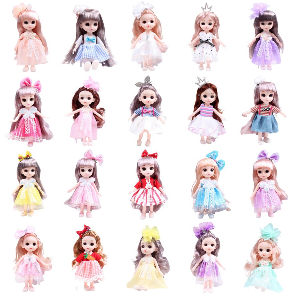 Boneka Princess Delightful 6.6in Dengan Sambungan Bergerak Model Mini Mainan Hadiah Ulang Tahun Anak