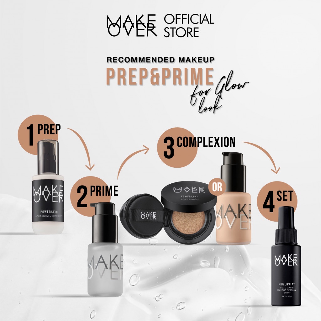 MAKE OVER Powerskin Water Charge Moisturizer - Hyaluronic Acid HA ringan lembab watery gampang cepat meresap base makeup kulit kenyal dalam 2 minggu cocok sebelum makeup tidak berwarna non-comedogenic