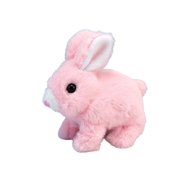 15.5 cm Elektronik Kelinci Mainan Mewah Simulasi Bunny Walk Kulit Kayu Boneka Anak Hadiah Edukasi