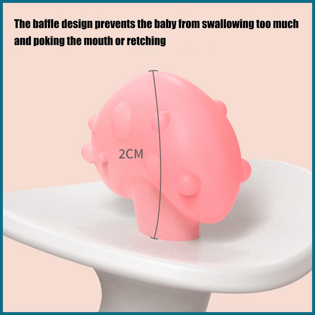 Permen Teether Jamur Stereoskopik Silika Gel Penggiling Gigi Mainan Bayi 8cm