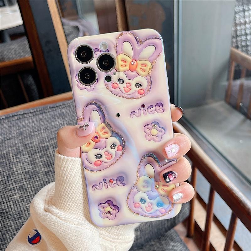 IPHONE 3d Ungu Latar Belakang Bintang Berpusat Memakai Desain Outcrop Casing Ponsel Kompatibel Dengan Iphone12 13 14 11 Pro Max X Xs Max Xr Ggtrvf