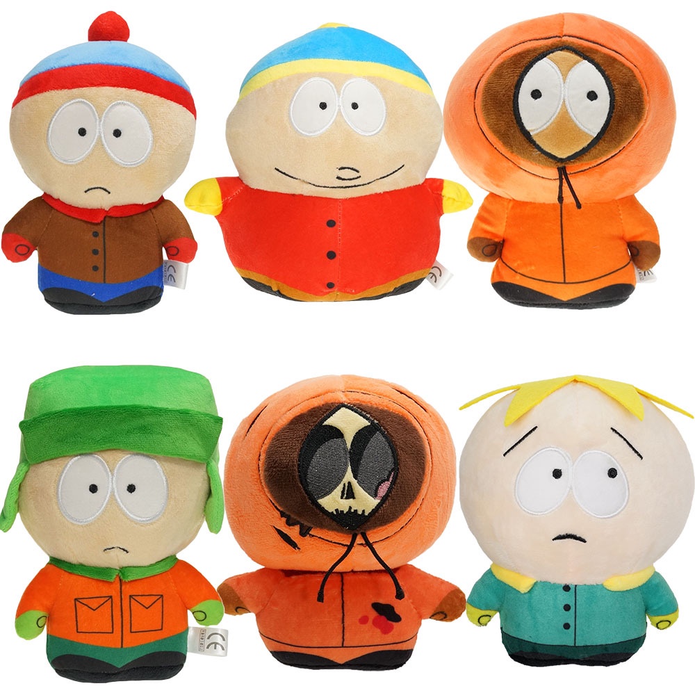 6 Pcs/Set South Park Mainan Mewah Boneka Boneka Lembut Stan Marsh Kyle Broflovski Eric Theodore Cartman Kenny McCormick Leopard Butters Stotch Hadiah Ulang Tahun Anak