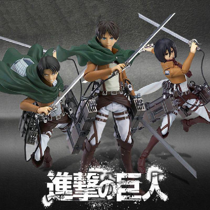 Cantik Attack On Titan Figma Levi Ackerman Eren Mikasa Joint Model Tangan Bergerak