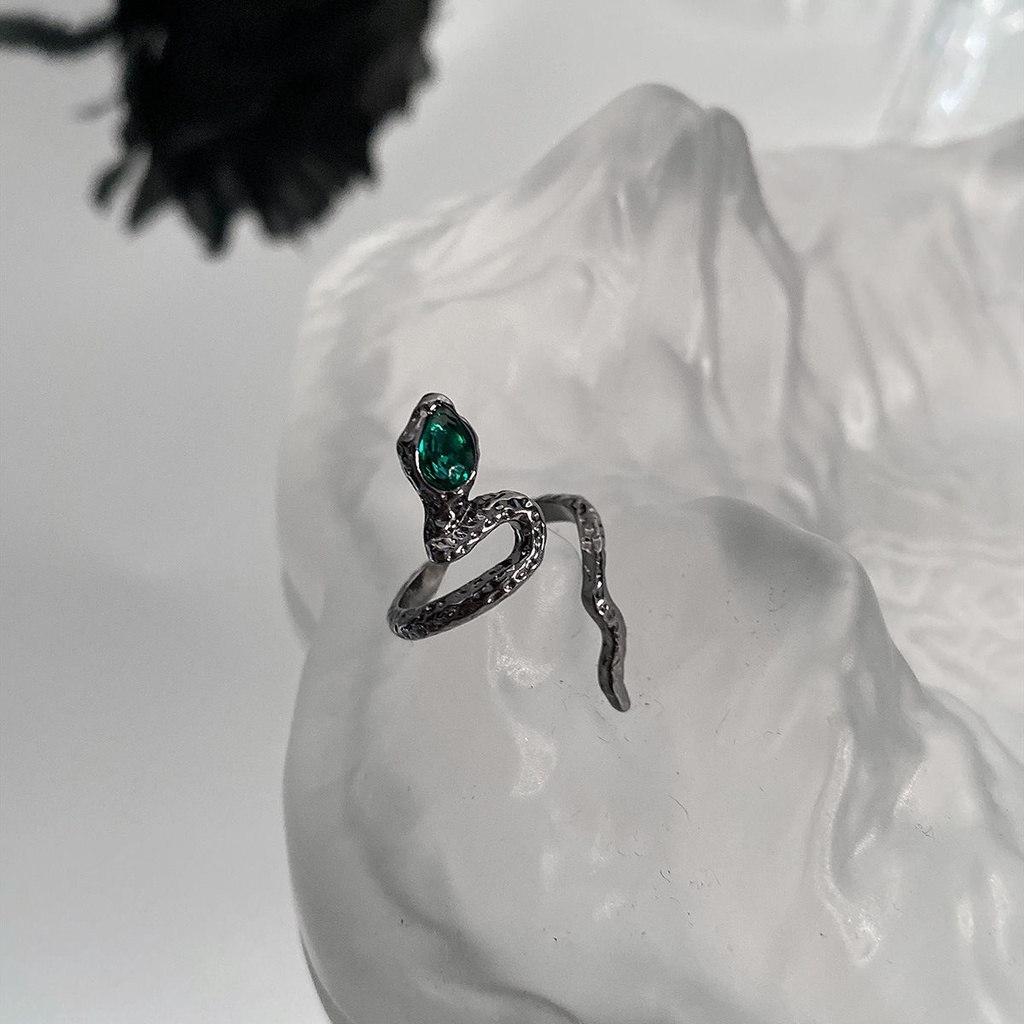 Aksesoris Cincin Serpentin Cahaya Mewah Fashion Kepribadian Pasang Retro