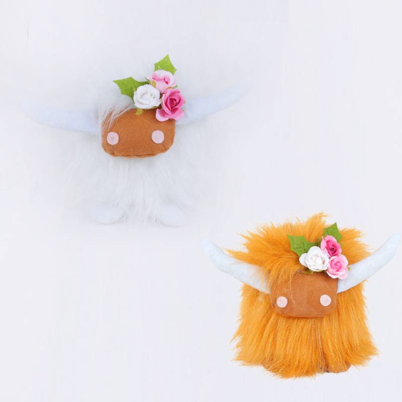 Ornamen Boneka Mainan Sapi Dataran Tinggi Skotlet Mewah