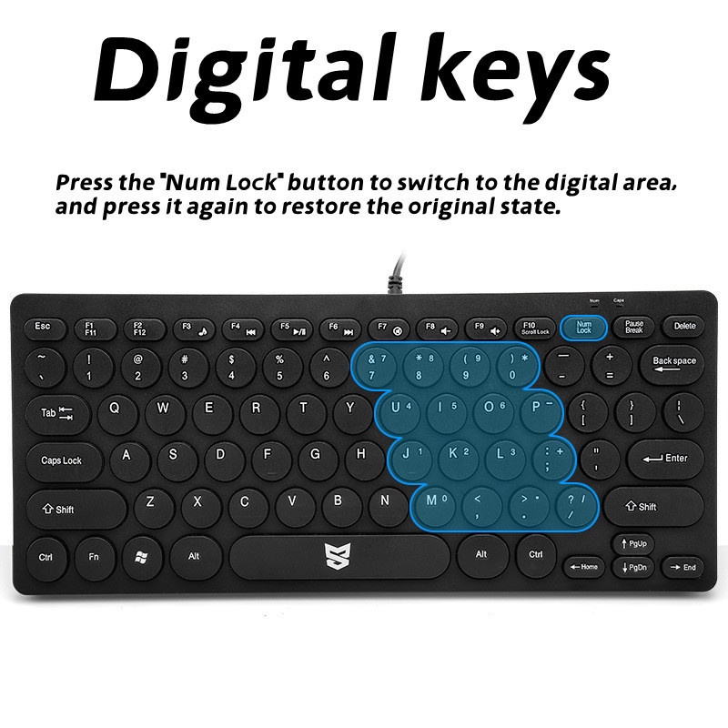 Keyboard Ultra - Tipis Keyboard Punk Retro Keyboard Kabel Keyboard Silent Keyboard 78kunci Keyboard Eksternal USB