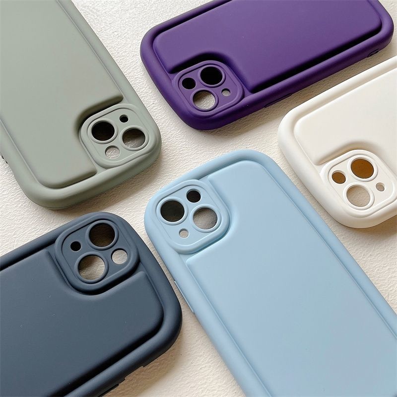 IPHONE Casing Ponsel Desain Warna Simple Edge Klasik Kompatibel Dengan Iphone12 13 14 11 Pro Max Fdcrv