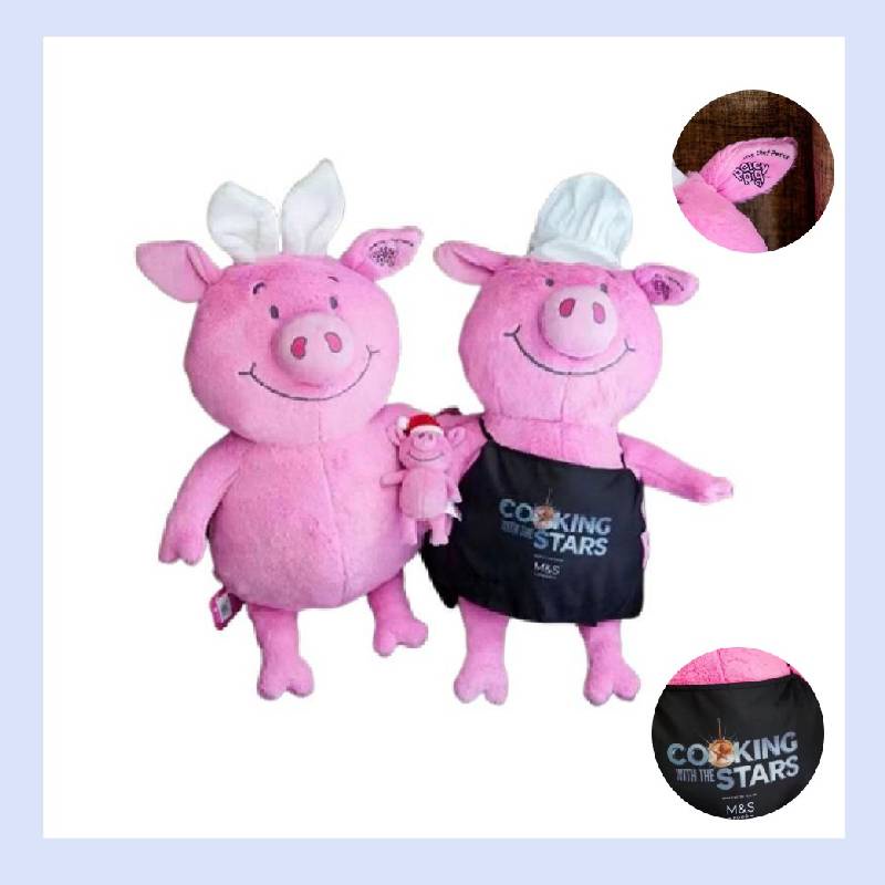 Boneka Babi British Martha 65cm Percy Pig Chef Babi Besar Lucu Fun Children Plush Doll