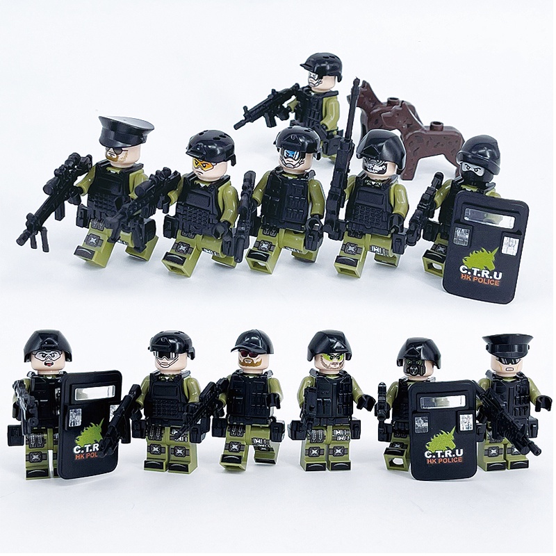 Pasukan Khusus Mini Action Figure Militer Senjata Aksesoris Game Puzzle