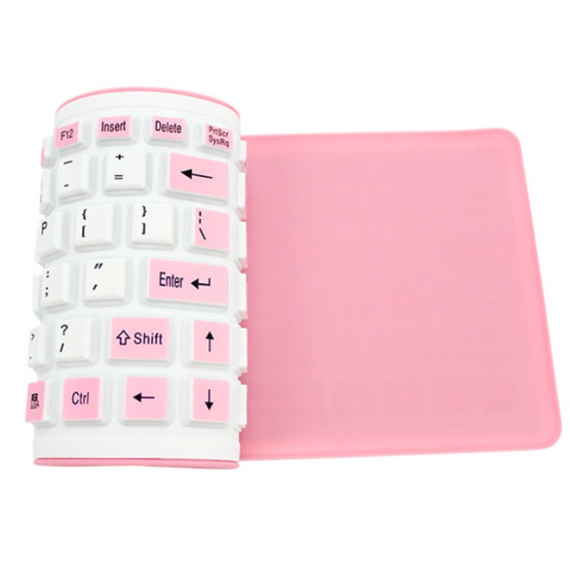 Antarmuka USB Keyboard Kabel Bahan Silikon 103tombol Keyboard Lembut Dengan Keyboard Mini Digital Keyboard Mute Keyboard Silikon Keyboard Lipat Portabel Tahan Air Untuk Desktop Notebook