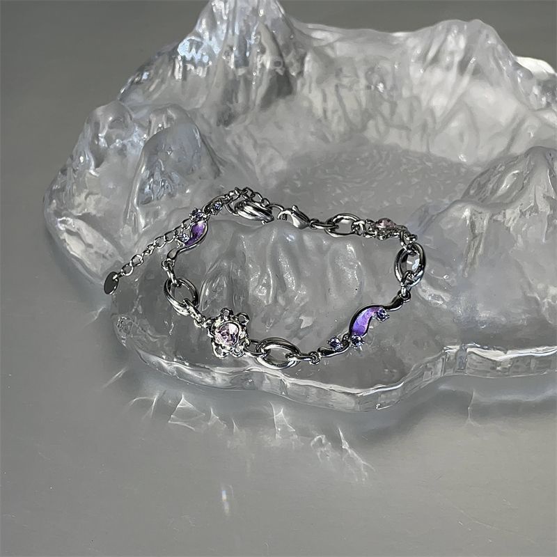 Purple Love Zircon Bracelet Accessories Light Luxury Fashion