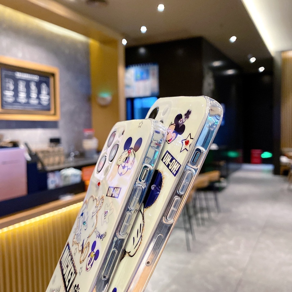 IPHONE Casing Ponsel Desain Print Kepala Hello Mouse Glossy Kompatibel Dengan Iphone12 13 14 11 Pro Max X Xs Max Xr Sszxd