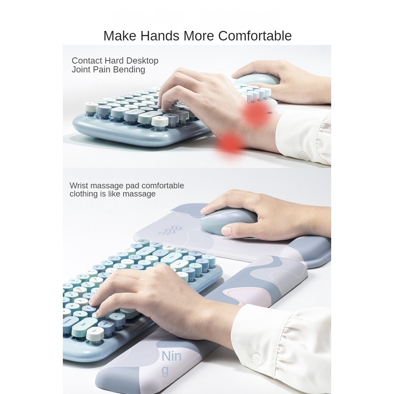 Silikon Bantal 3D E-sports Lucu Memory Cotton Mouse Pad Wrist Pad Slow Rebound Keyboard Pad Hand Support Morandi Secret Garden Kreatif Mouse Pad Wrist Pad