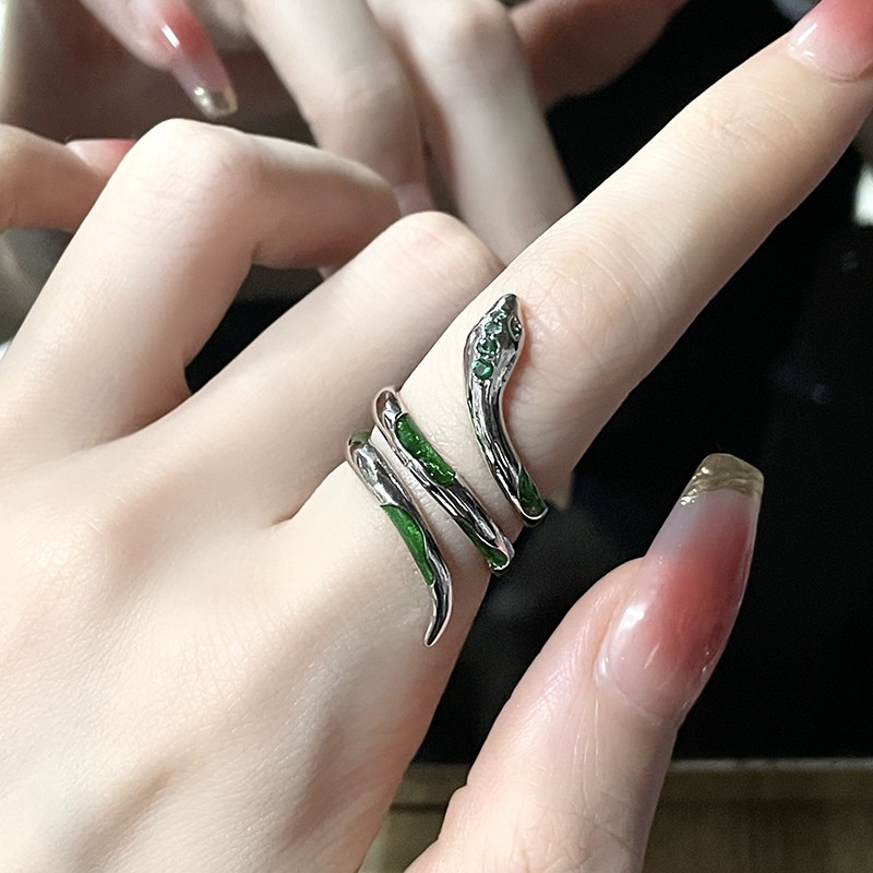 [Pet On Fingertips] Spirit Snake Series Cincin Aksesoris Gelap Retro Trend