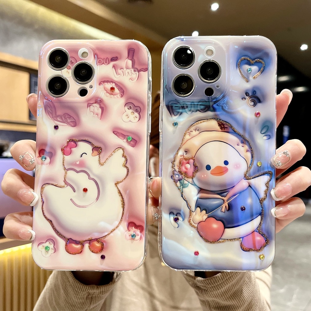 Dancing Duck And Chicken Glitters Soft Design Phone Case Compatible With IPhone 12 13 14 11 Pro Max X Xs Max Xr Ggbjk