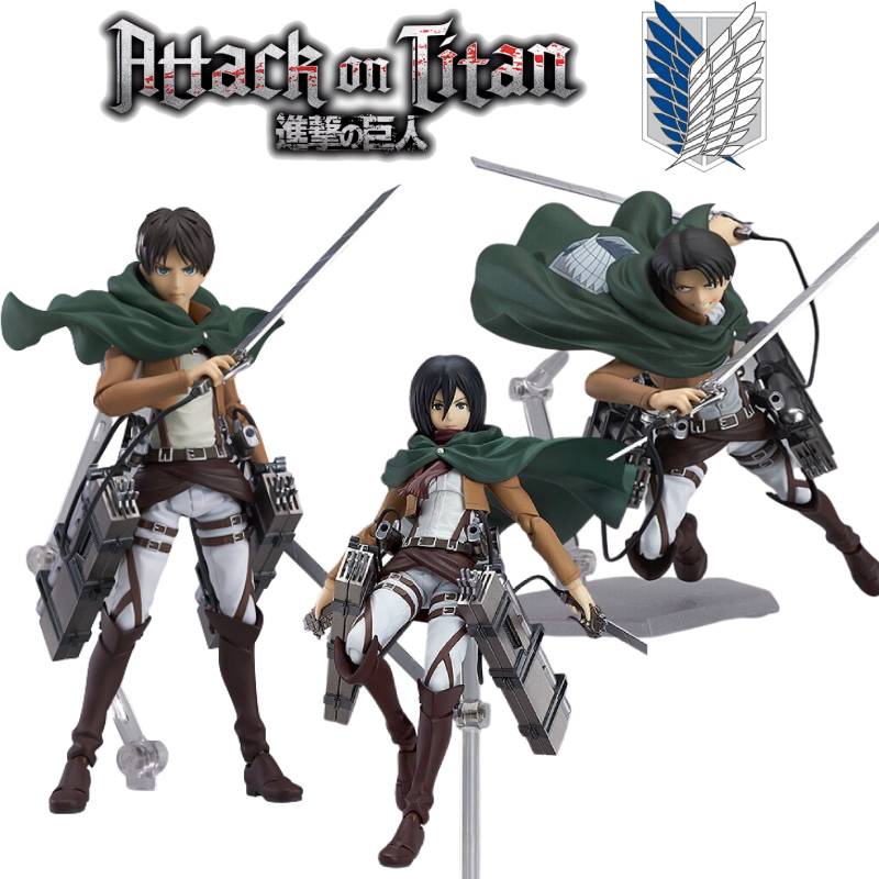 Cantik Attack On Titan Figma Levi Ackerman Eren Mikasa Joint Model Tangan Bergerak