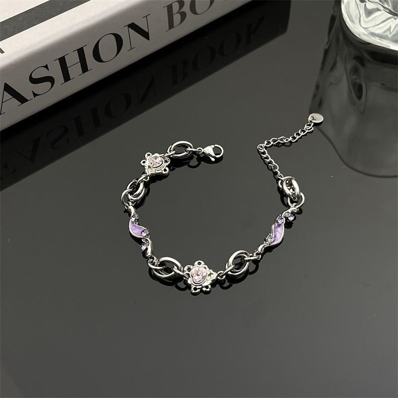 Purple Love Zircon Bracelet Accessories Light Luxury Fashion