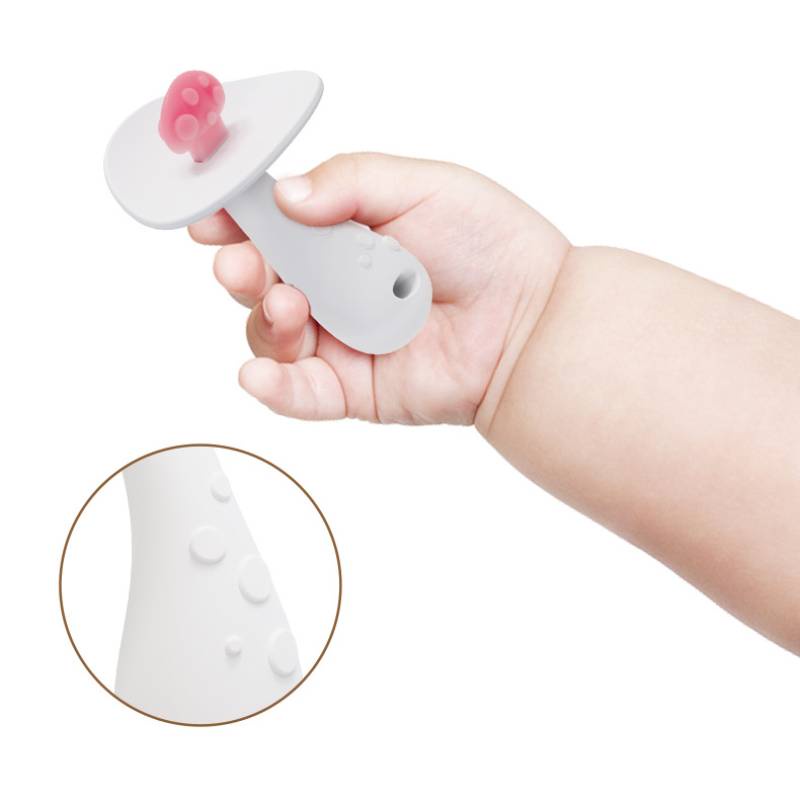 Permen Teether Jamur Stereoskopik Silika Gel Penggiling Gigi Mainan Bayi 8cm