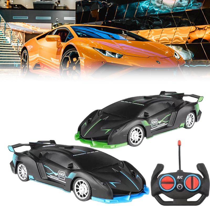 Lampu LED 4WD Mobil Drift RC Remote Control Mobil Mainan Balap Di Jalan Model Hadiah Anak