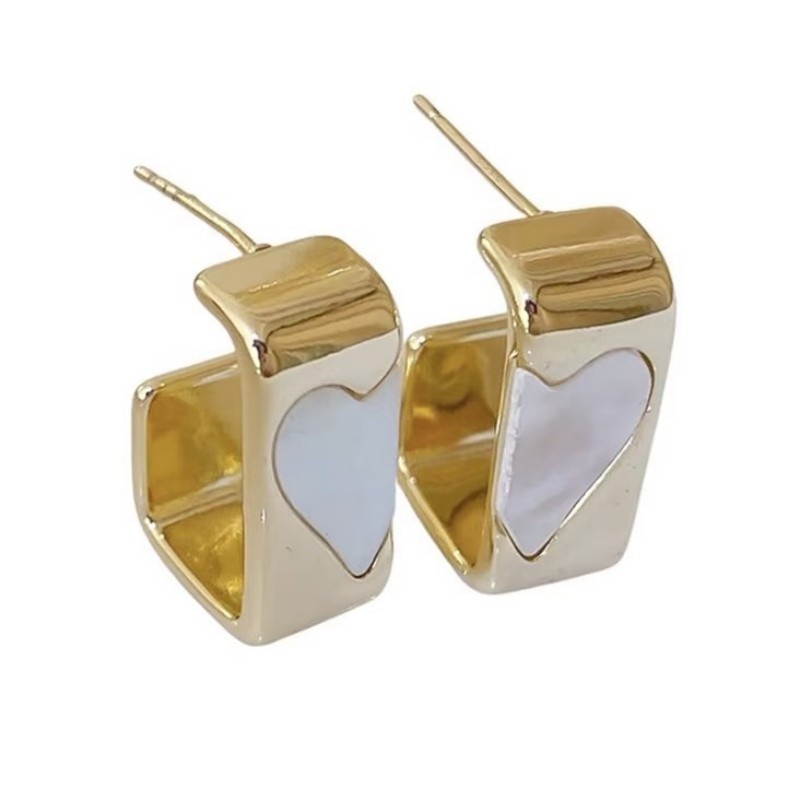 Anting Cinta Geometris Aksesoris Temperamen Fashion Mewah Ringan Tinggi