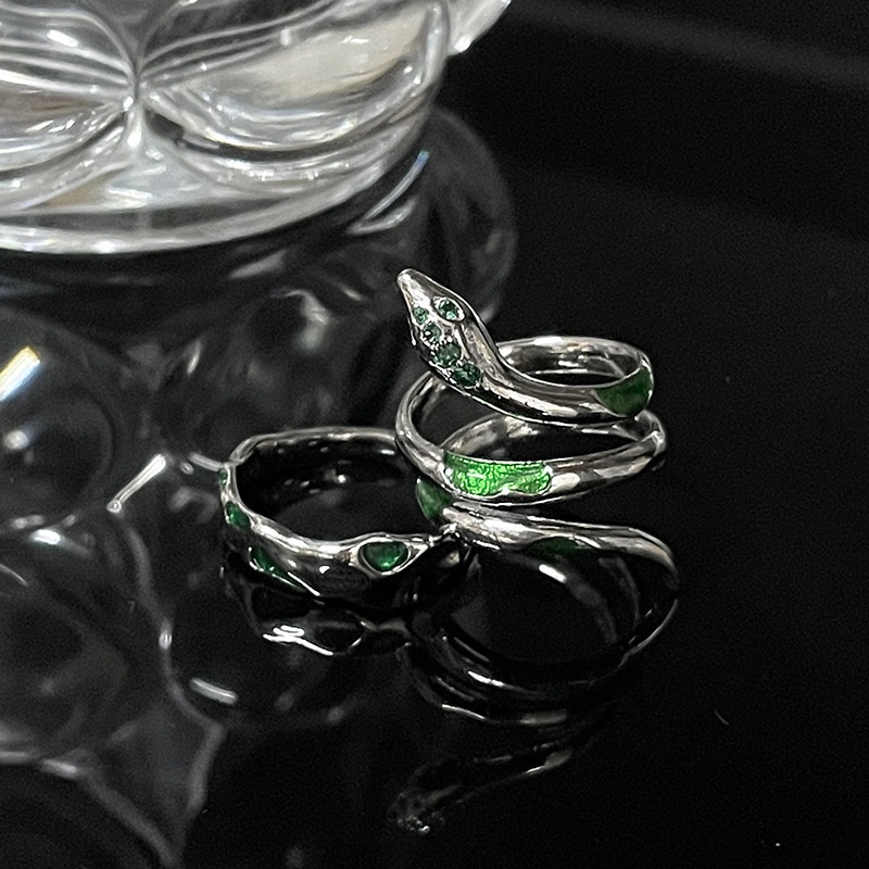 [Pet On Fingertips] Spirit Snake Series Cincin Aksesoris Gelap Retro Trend