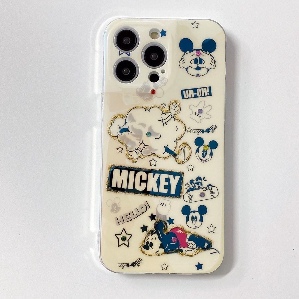 IPHONE Casing Ponsel Desain Print Kepala Hello Mouse Glossy Kompatibel Dengan Iphone12 13 14 11 Pro Max X Xs Max Xr Sszxd