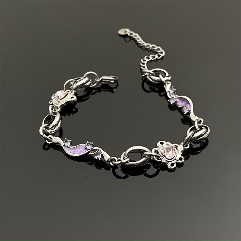 Purple Love Zircon Bracelet Accessories Light Luxury Fashion