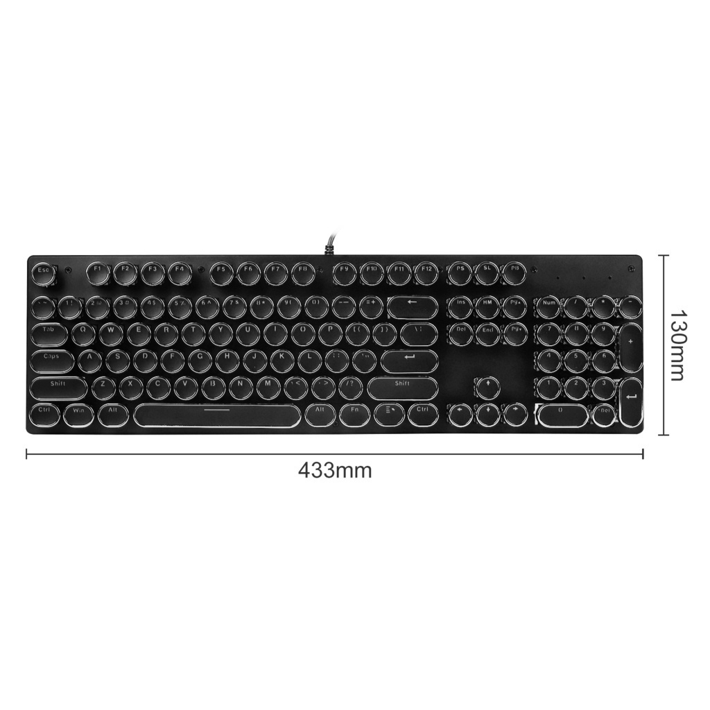 Wired Retro Punk Mechanical Keyboard English Layout 104 Keys Backlit Anti-Ghosting Gaming Keyboard Blue/Black/Tawny Switch