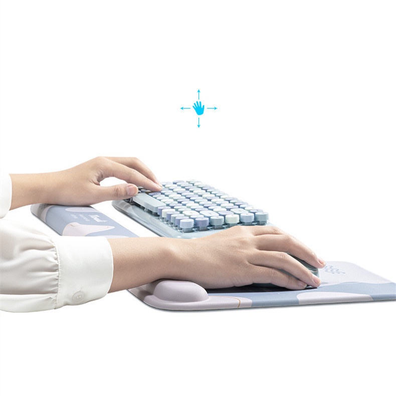 Silikon Bantal 3D E-sports Lucu Memory Cotton Mouse Pad Wrist Pad Slow Rebound Keyboard Pad Hand Support Morandi Secret Garden Kreatif Mouse Pad Wrist Pad