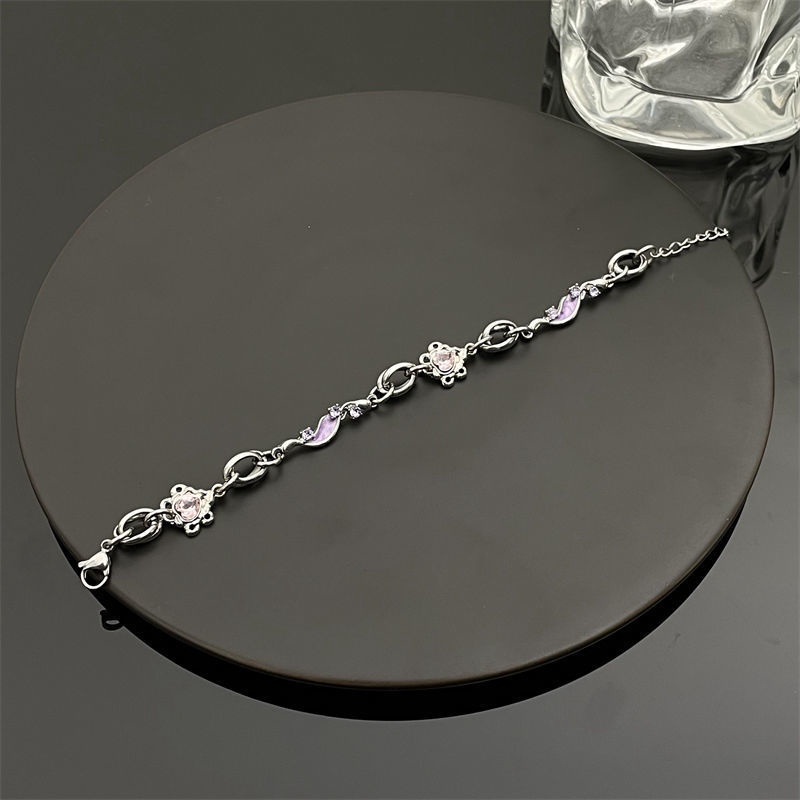 Purple Love Zircon Bracelet Accessories Light Luxury Fashion