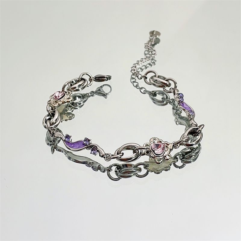 Purple Love Zircon Bracelet Accessories Light Luxury Fashion