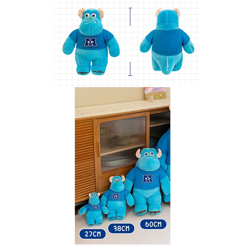 Monsters University Mainan Mewah Lembut Peluk Boneka Boneka Biru Anak Hadiah Ulang Tahun