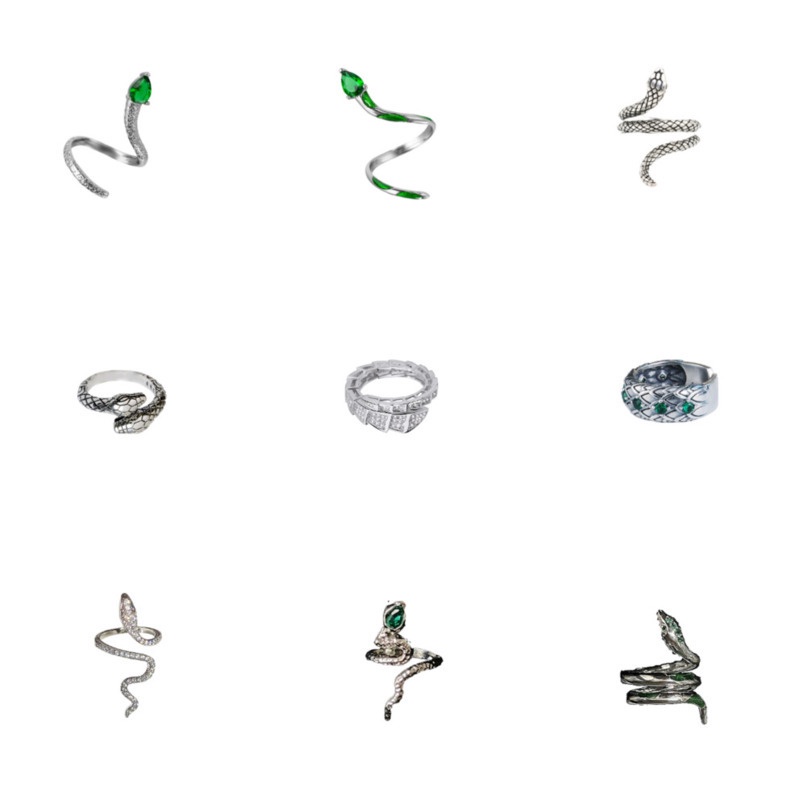 [Pet On Fingertips] Spirit Snake Series Cincin Aksesoris Gelap Retro Trend