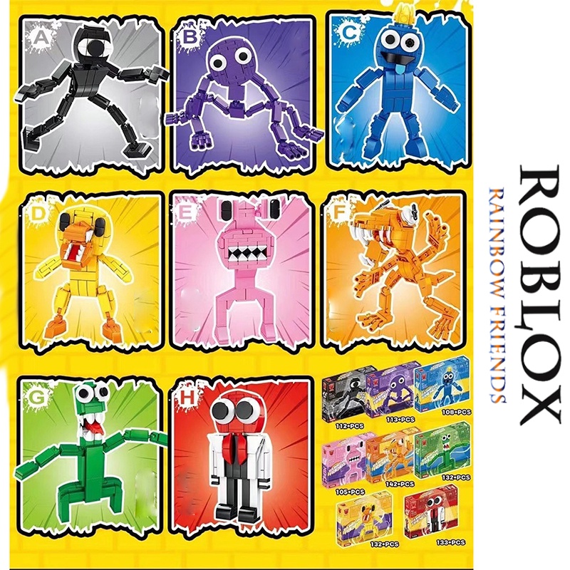 8pcs/set Game Roblox Rainbow Friends Blok Bangunan Mainan Figure Model Kid Collection Hadiah