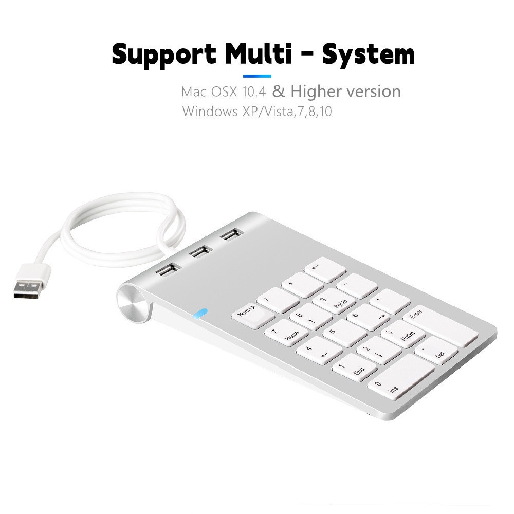 Keyboard Digital Kabel USB 2.0 Multi Fungsi HUB Komputer Keyboard Kecil 18tombol Keyboard