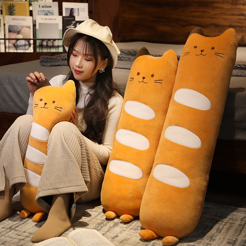 Bantal Tidur Kucing Lucu – Mainan Mewah Bulu Halus Lembut – Bisa Dilepas Dicuci