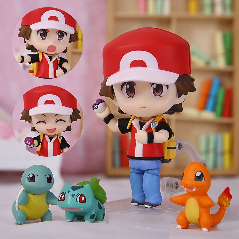 24pcs/15pcs Mainan Action Figure Pokemon Nendoroid Abu Ketchum Zenigame Charmander Bulbasaur