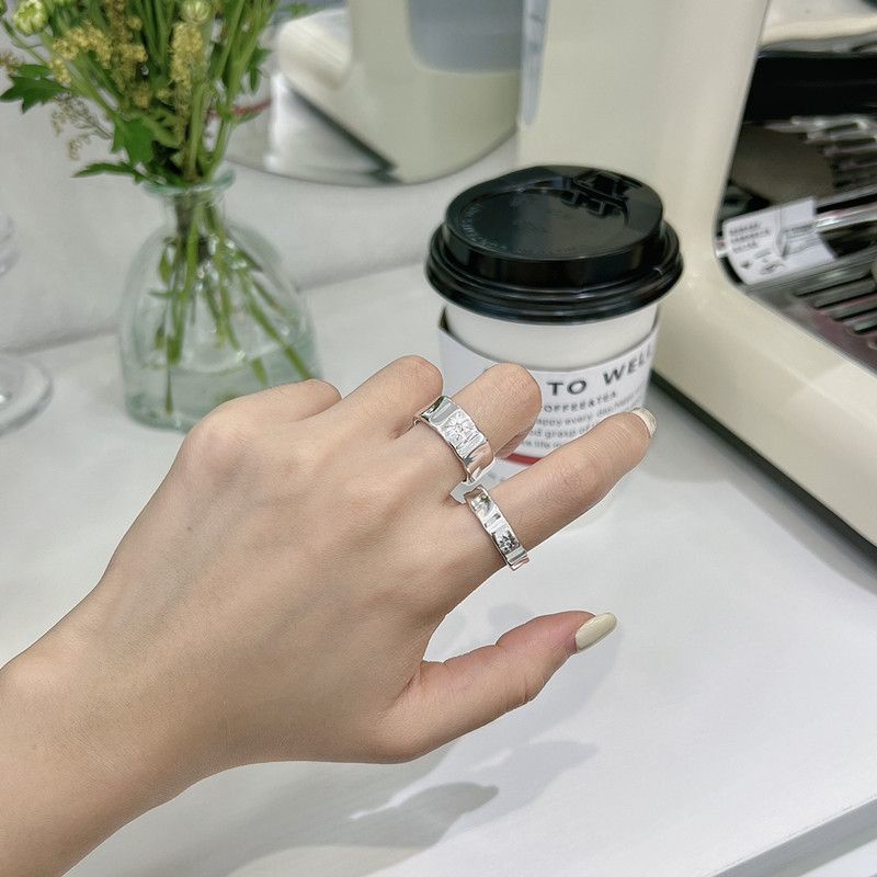 Cincin Zirkon Starmount Tidak Teratur Aksesoris Fashion Kepribadian Pasangan