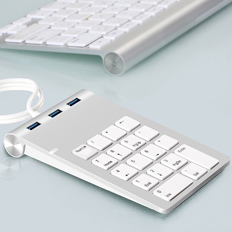 Keyboard Digital Kabel USB 2.0 Multi Fungsi HUB Komputer Keyboard Kecil 18tombol Keyboard