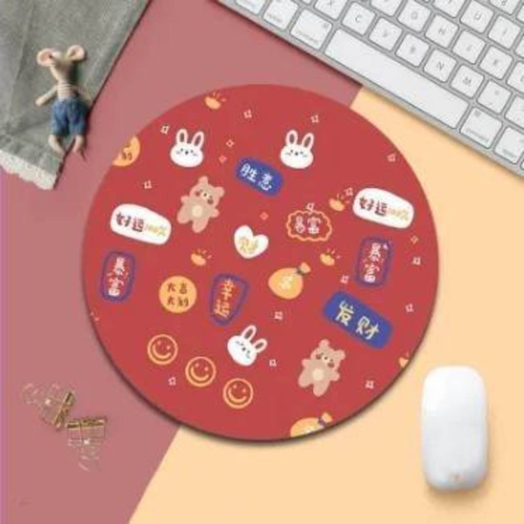 Random Round View And Figure Mouse Pad Design For Men And Women Style Thickened Cute Pattern,