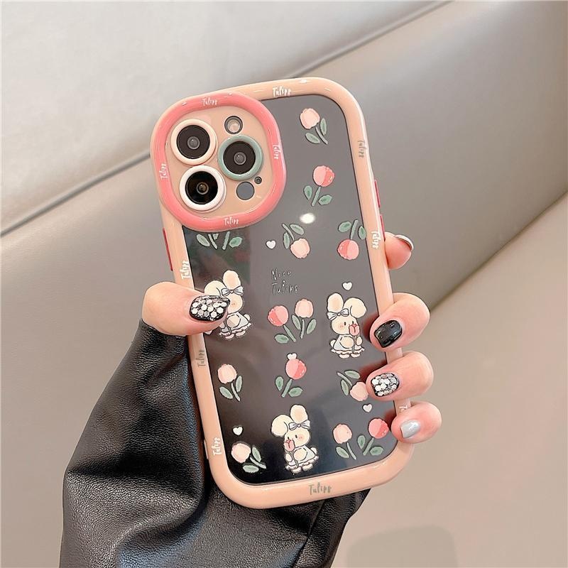 IPHONE Bubble Cream Dengan Pinggiran Putih Full Layar Warna Desain Beruang Casing Ponsel Kompatibel Dengan Iphone12 13 14 11 Pro Max Yytrt